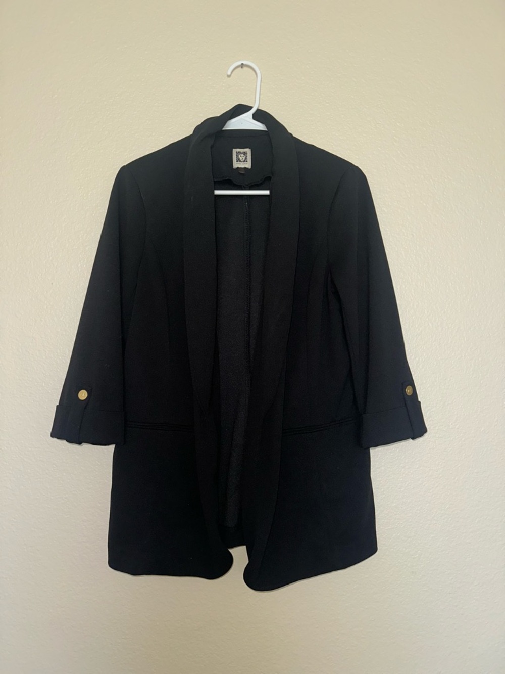 ANNE KLEIN - Black Open-Front Blazer - Women